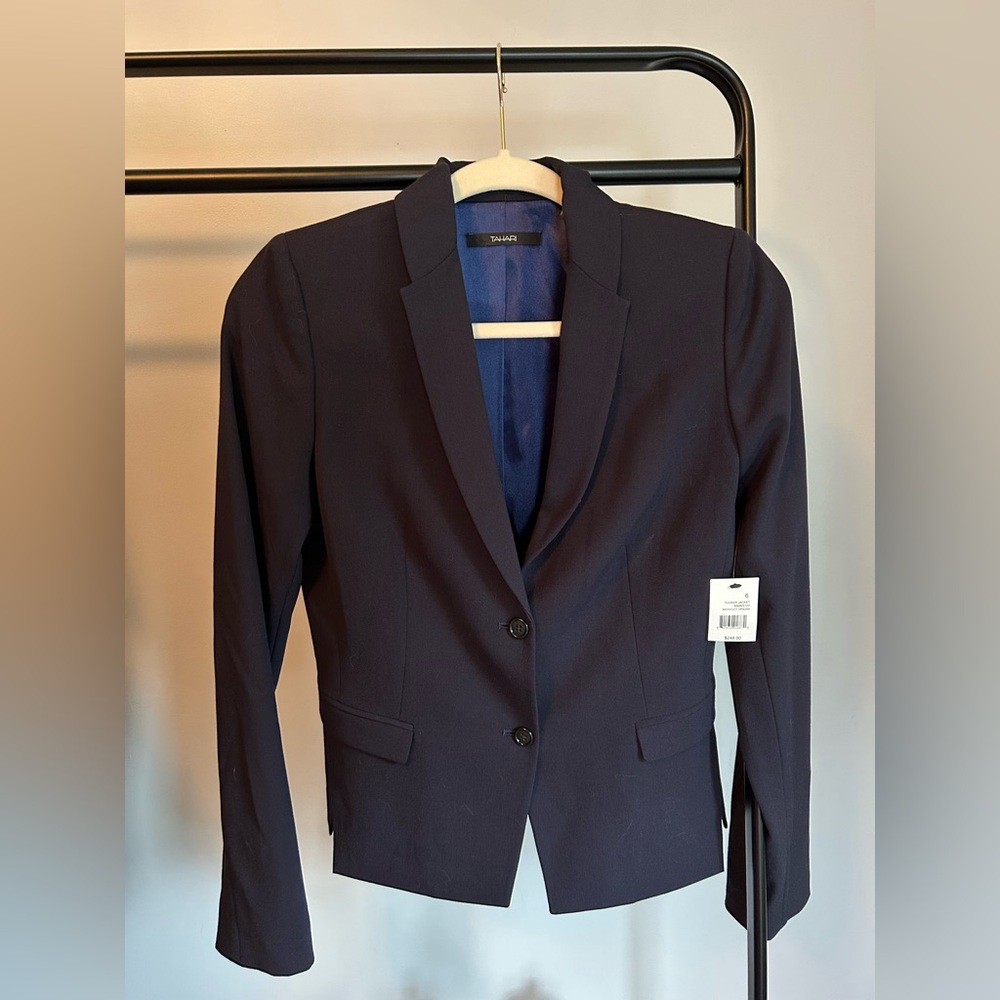 Tahari black tucker jacket
